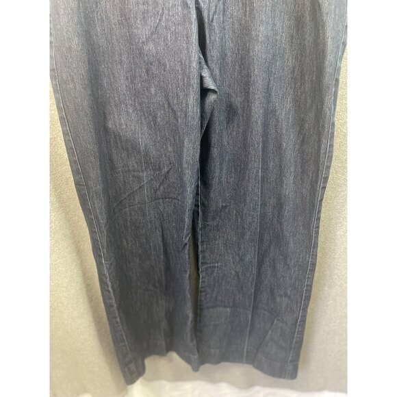 Waistband Denim Wide Leg Cropped Jeans Dark‎ Wash Womens 14 Short - Picture 5 of 15